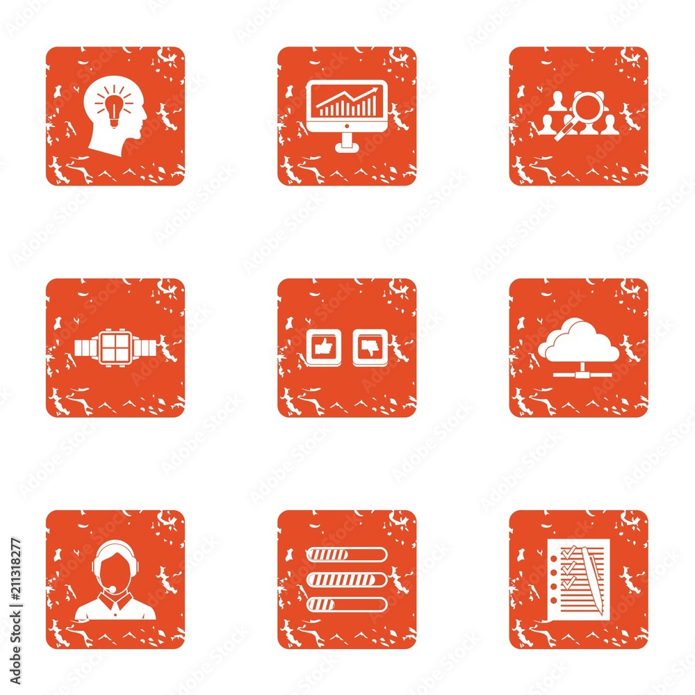 Poster timesheet icons set. grunge set of 9 timesheet vector icons for web isolated on white background