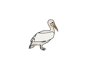 Dalmatian pelican icon. Outline dalmatian pelican vector icon for web design isolated on white background