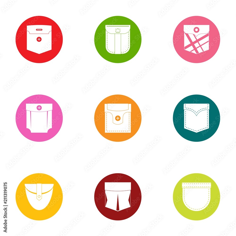 Poster pickpocket icons set. flat set of 9 pickpocket vector icons for web isolated on white background