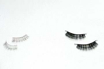 two Black false lashes strip sets on white background