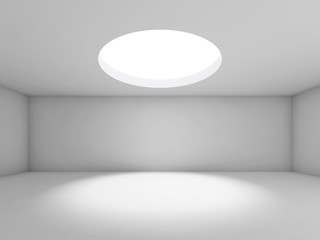 Abstract empty interior, white showroom