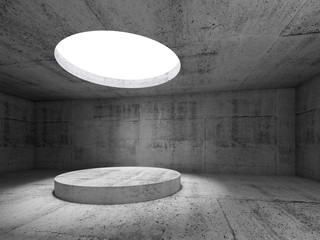 Abstract empty dark concrete interior 3 d
