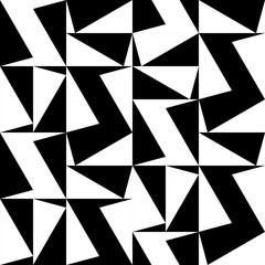 OPTIC ART SEAMLESS VECTOR PATTERN. GEOMETRIC SHAPE TEXTURE. POLYGON MONOCJROME BACKGROUND