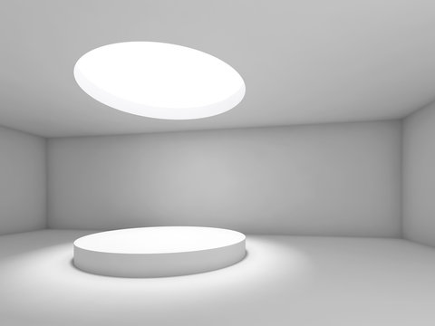 Abstract empty white interior, 3d showroom © evannovostro