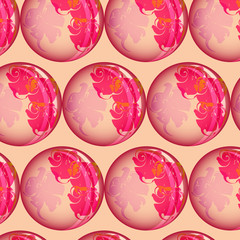 balloon background/In the drawing a background in the form of pink balls, balloons with patterns. Background for a site, a presentation, a notebook, a book, a tablecloth.