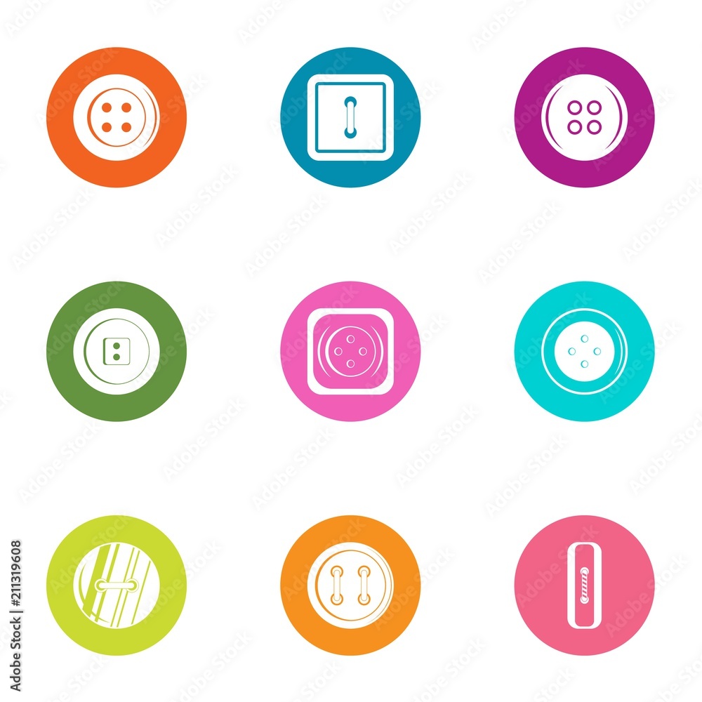 Poster fastener icons set. flat set of 9 fastener vector icons for web isolated on white background