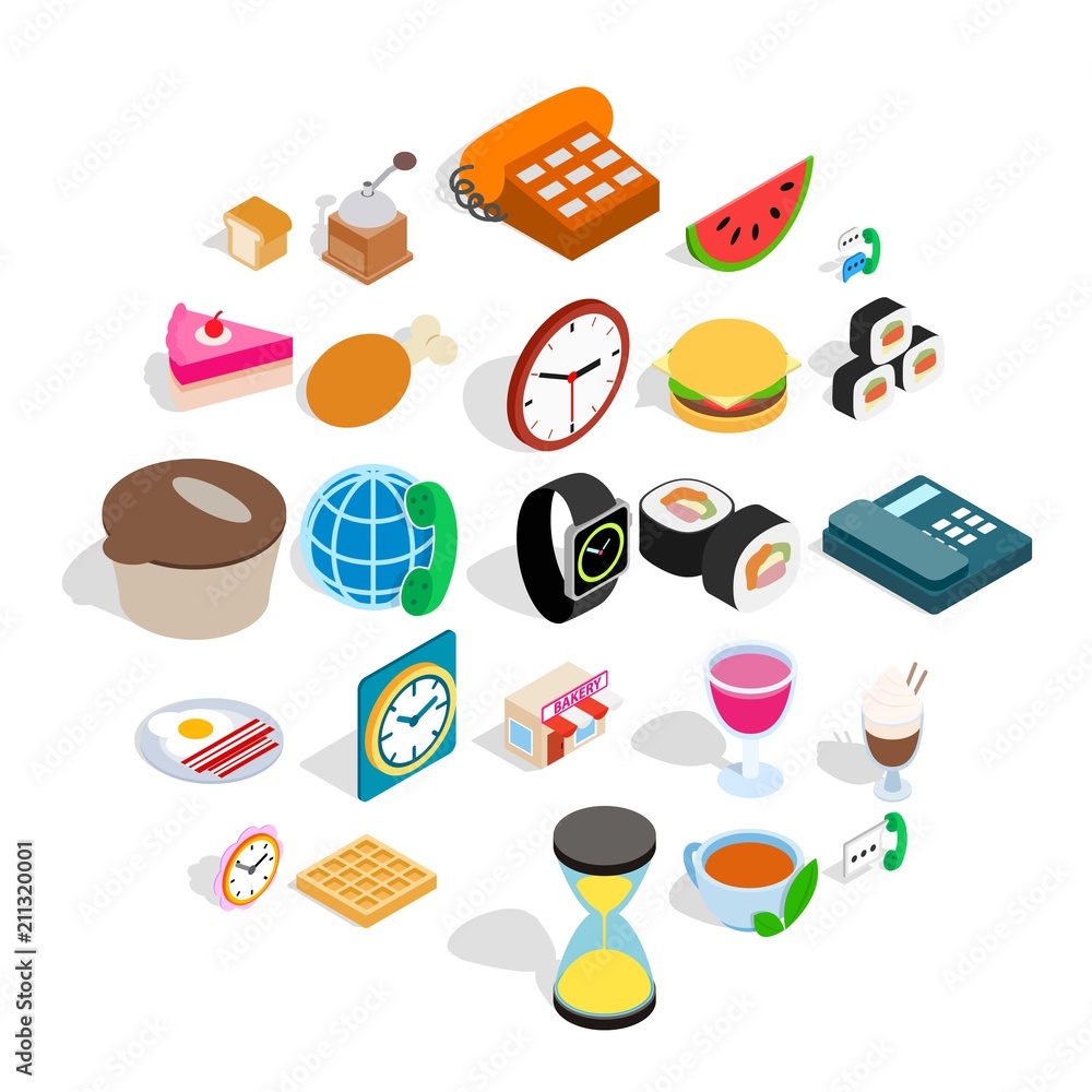 Poster culinary icons set. isometric set of 25 culinary vector icons for web isolated on white background