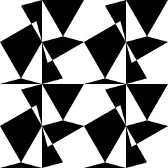 OPTIC ART SEAMLESS VECTOR PATTERN. GEOMETRIC SHAPE TEXTURE. POLYGON MONOCHROME BACKGROUND