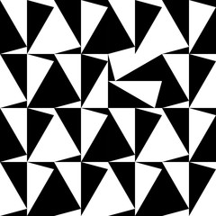 OPTIC ART SEAMLESS VECTOR PATTERN. GEOMETRIC SHAPE TEXTURE. POLYGON MONOCHROME BACKGROUND