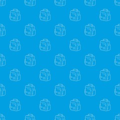 Boy school bag pattern vector seamless blue repeat for any use