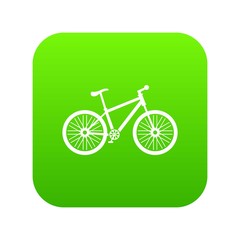 Bicycle icon green vector isolated on white background