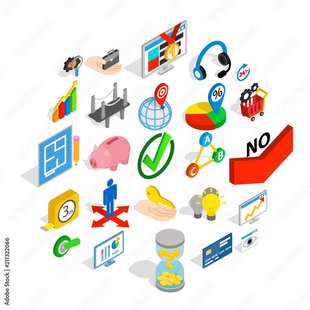 Poster unique idea icons set. isometric set of 25 unique idea vector icons for web isolated on white backgr