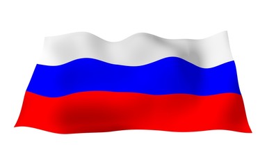 Waving flag of the Russian Federation. The National. State symbol of the Russia. 3D illustration