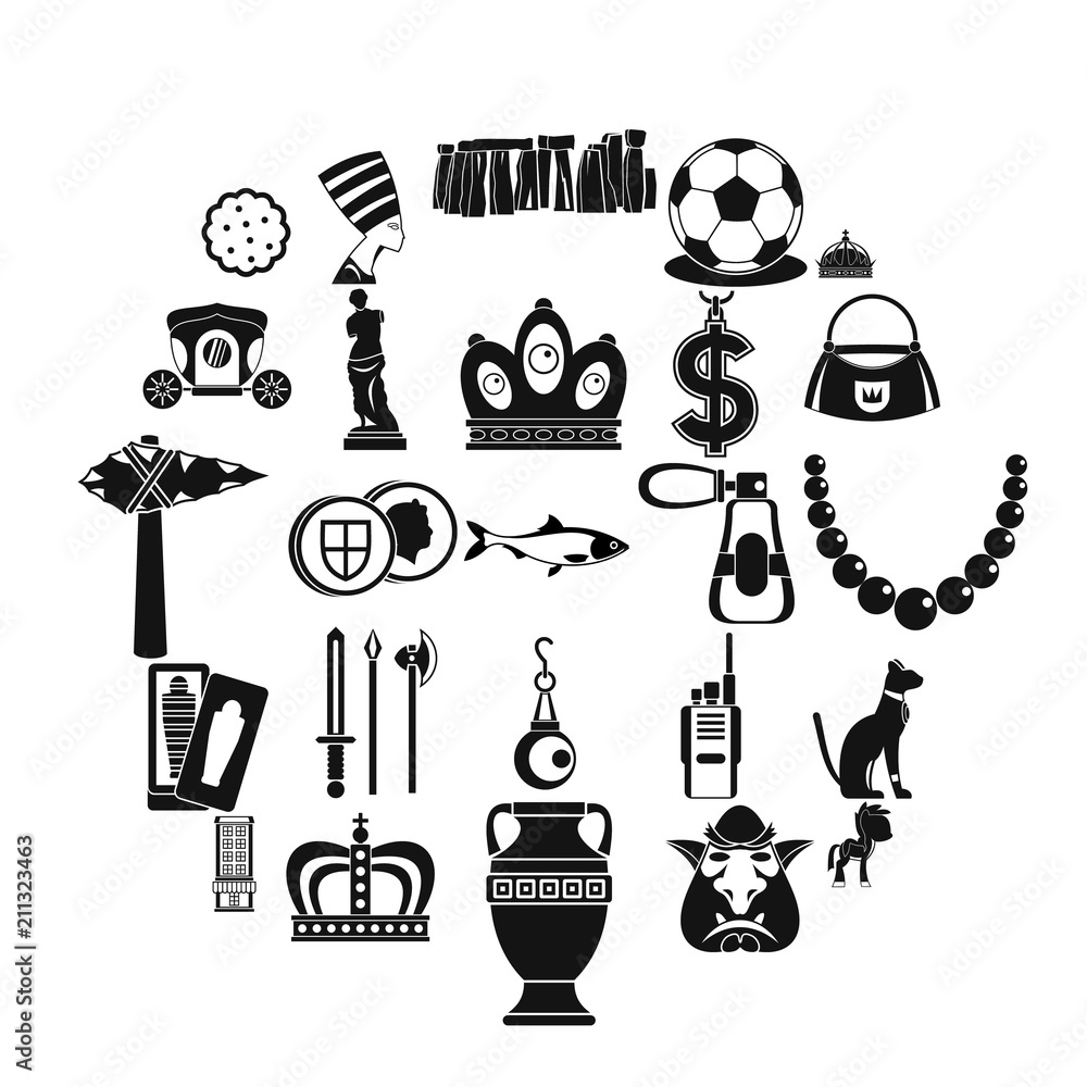 Aufkleber crown icons set. simple set of 25 crown vector icons for web isolated on white background