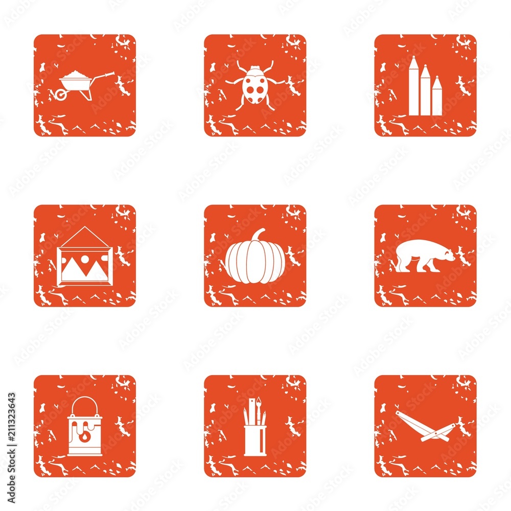 Poster disclosure icons set. grunge set of 9 disclosure vector icons for web isolated on white background