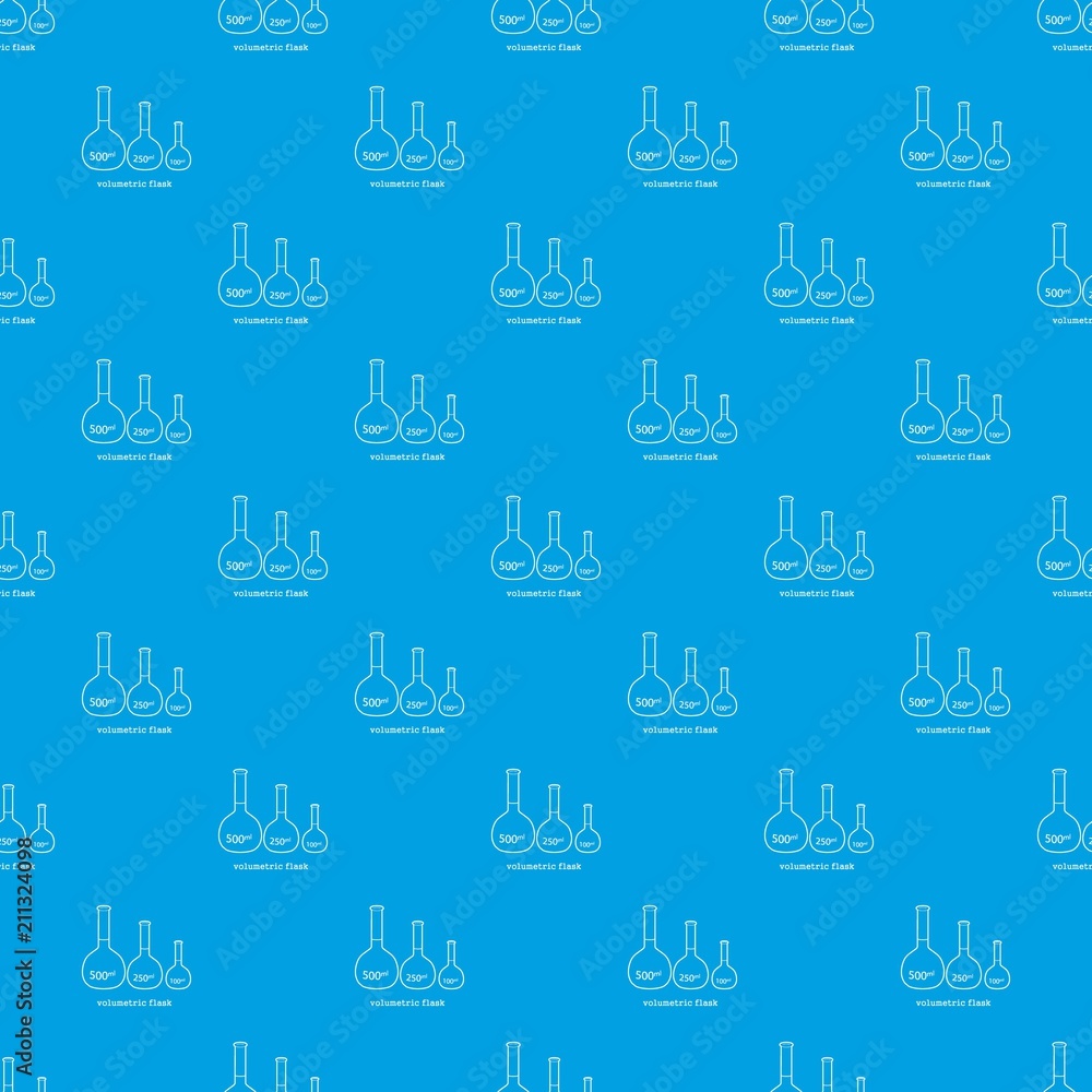Poster volumetric flask pattern vector seamless blue repeat for any use