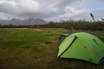 Camping in national park Skaftafell, Iceland