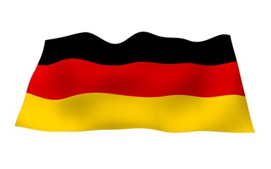 Flag of Germany. Wide format 3D illustration. State symbol of the Federal Republic of Germany. 3D rendering