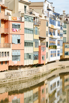 The colors of the midevil city, Girona, Spain,