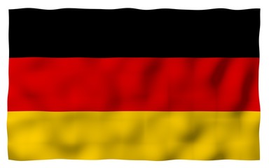 Naklejka premium Flag of Germany. Wide format 3D illustration. State symbol of the Federal Republic of Germany. 3D rendering