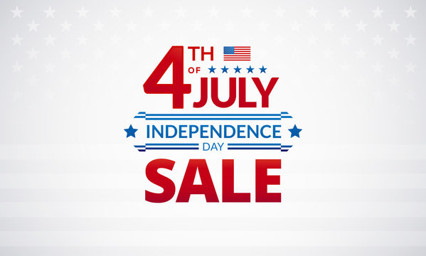 Happy 4th of July Independence Day USA sale banner or logo with American flag - vector illustration for 4th of July event