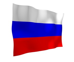 Waving flag of the Russian Federation. The National. State symbol of the Russia. 3D illustration