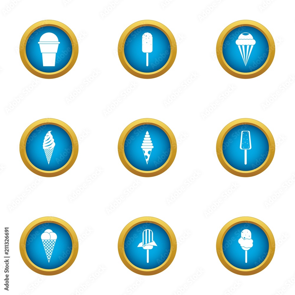 Poster plombir icons set. flat set of 9 plombir vector icons for web isolated on white background