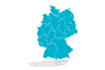 Mapa azul de Alemania. © Gabrieuskal