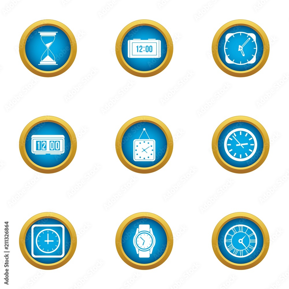 Poster timeline icons set. flat set of 9 timeline vector icons for web isolated on white background