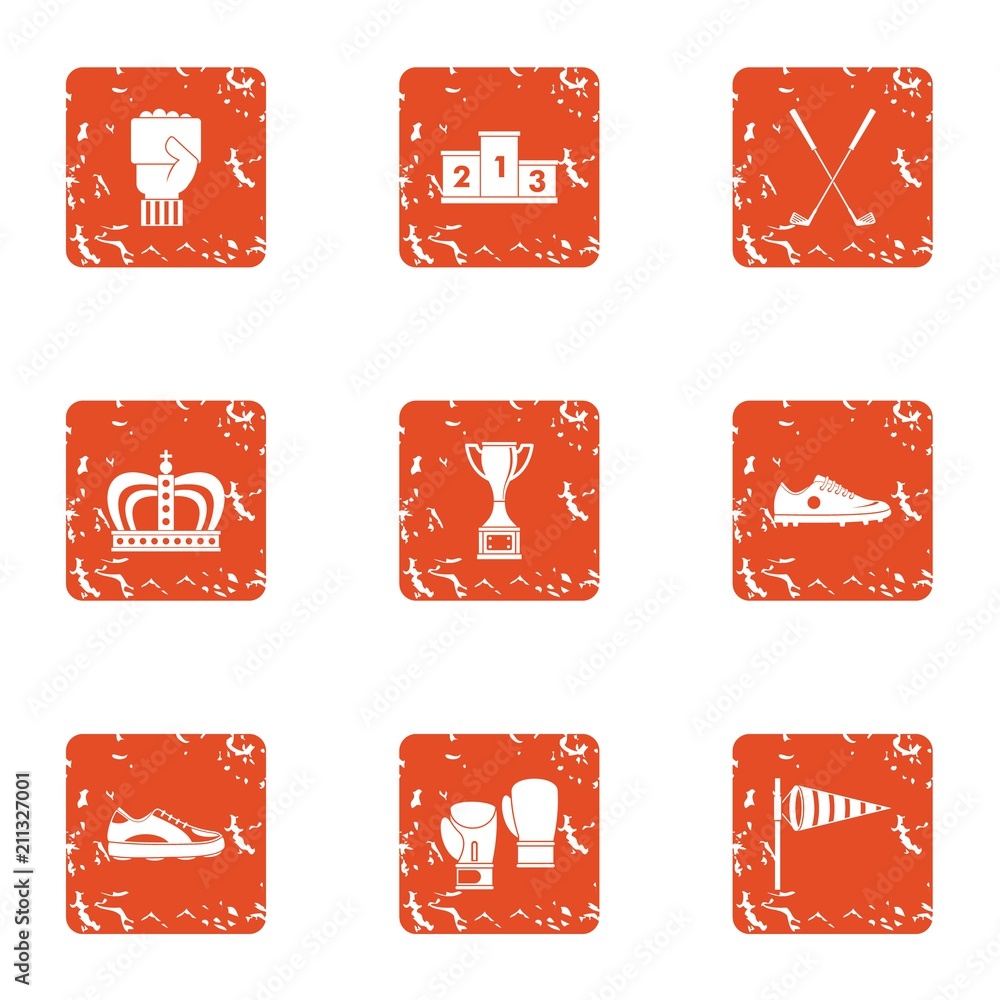 Poster ascent icons set. grunge set of 9 ascent vector icons for web isolated on white background