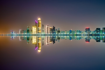Naklejka na ściany i meble Skyline panorama of Abu Dhabi, UAE