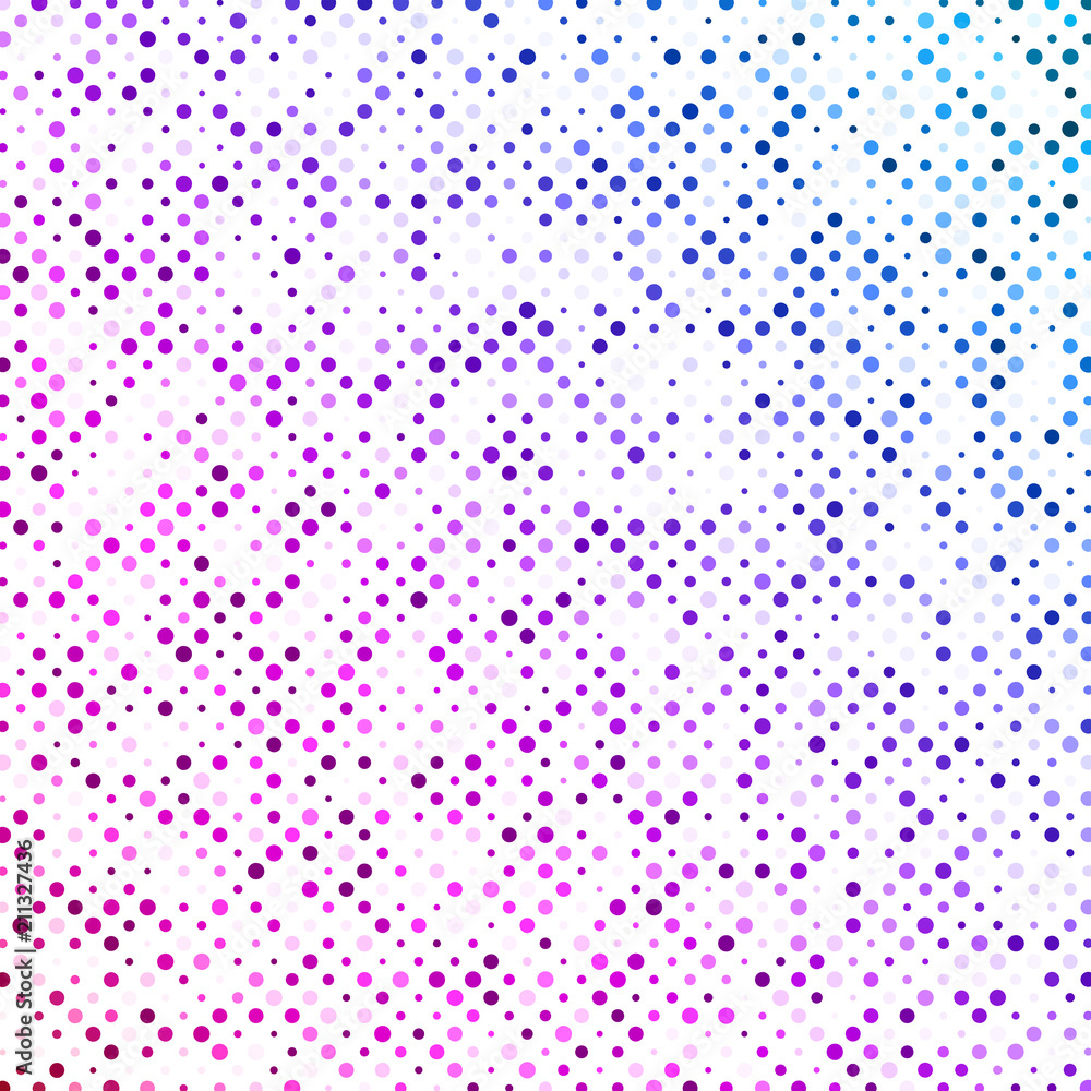 Poster white background with colorful dotted pattern.