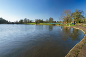 Fototapeta na wymiar Verulamium park in St.Albans at sunny day, England