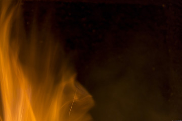 Burning fire on black background