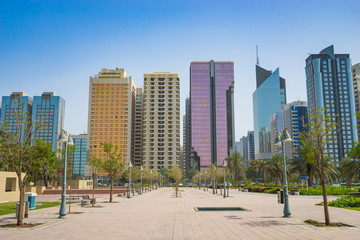 Fototapeta na wymiar Modern skyscrapers in Abu Dhabi, United Emirates 