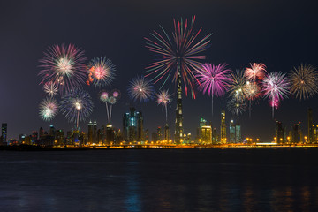 New Year fireworks display at Dubai, UAE