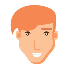 cartoon young man icon over white background, vector illustration