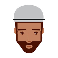 cartoon arabic man icon over white background, vector illustration