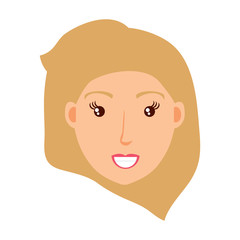 cartoon woman with long hair over white background, vector illustration