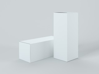 White boxes isolated on white background
