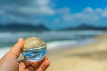 Beach in a crystal ball