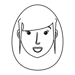 Obraz na płótnie Canvas cartoon woman face icon over white background, vector illustration