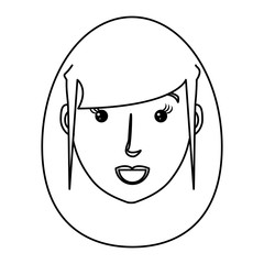 cartoon woman face icon over white background, vector illustration