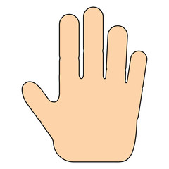 open hand icon over white background, vector illustration