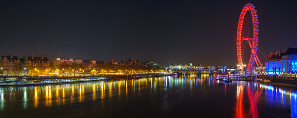 Panorama of Thames river in London