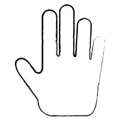open hand icon over white background, vector illustration