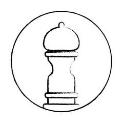 decorative circular frame with pepper mill icon over white background, vector illustration