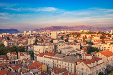 Fototapeta na wymiar Aerial view of Split old town, Dalmatia, Croatia