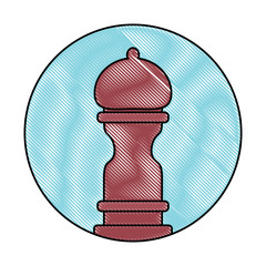 decorative circular frame with pepper mill icon over white background, vector illustration