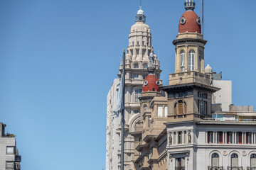 Fototapeta na wymiar Palacio Barolo (Barolo Palace) and La Inmobiliaria building towers - Buenos Aires, Argentina